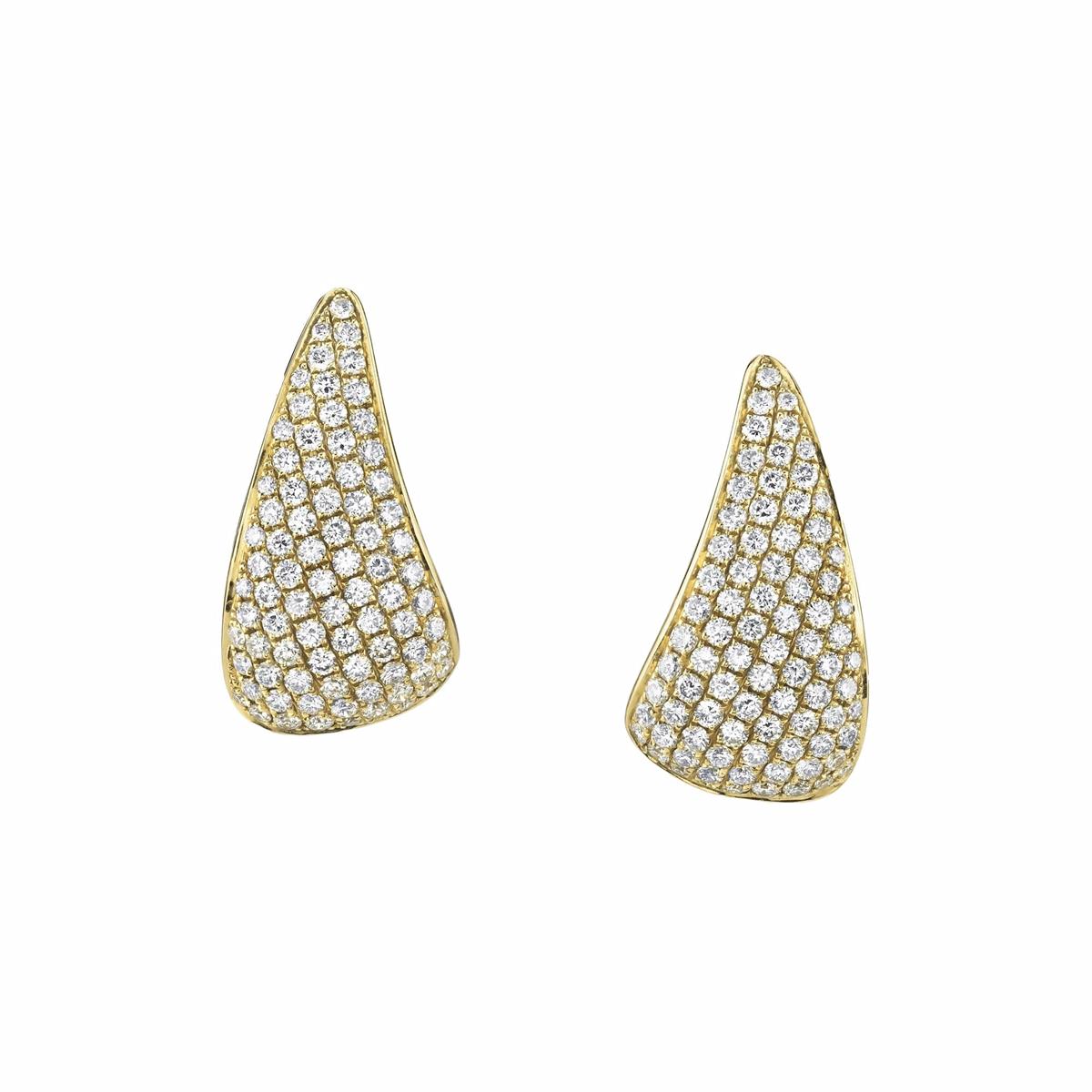Anita Ko 18k Yellow Gold Diamond Claw Earrings
