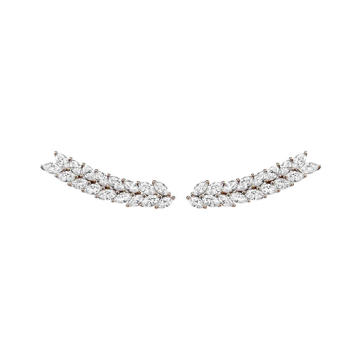 Anita Ko 18k Rose Gold Marquise Diamond Floating Earrings