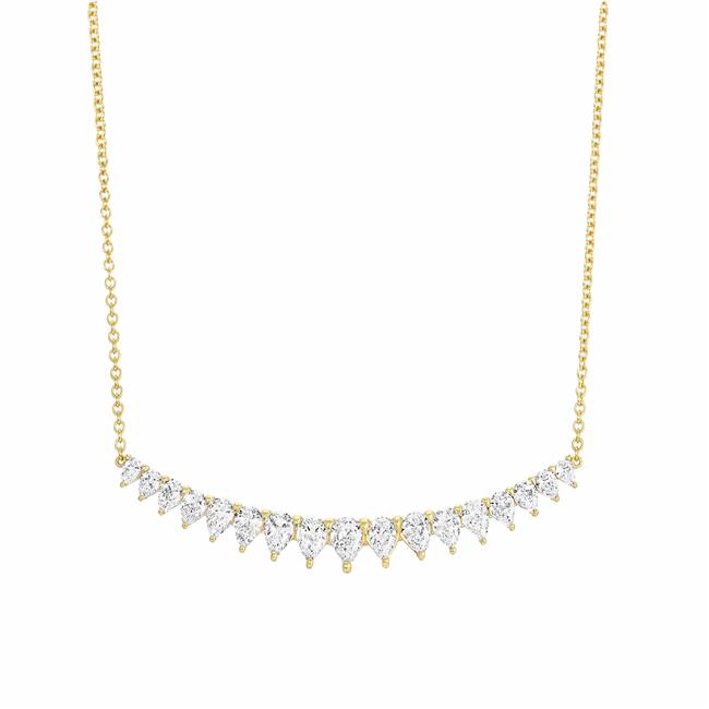 Anita Ko 18k Yellow Gold Diamond Large Crescent Necklace