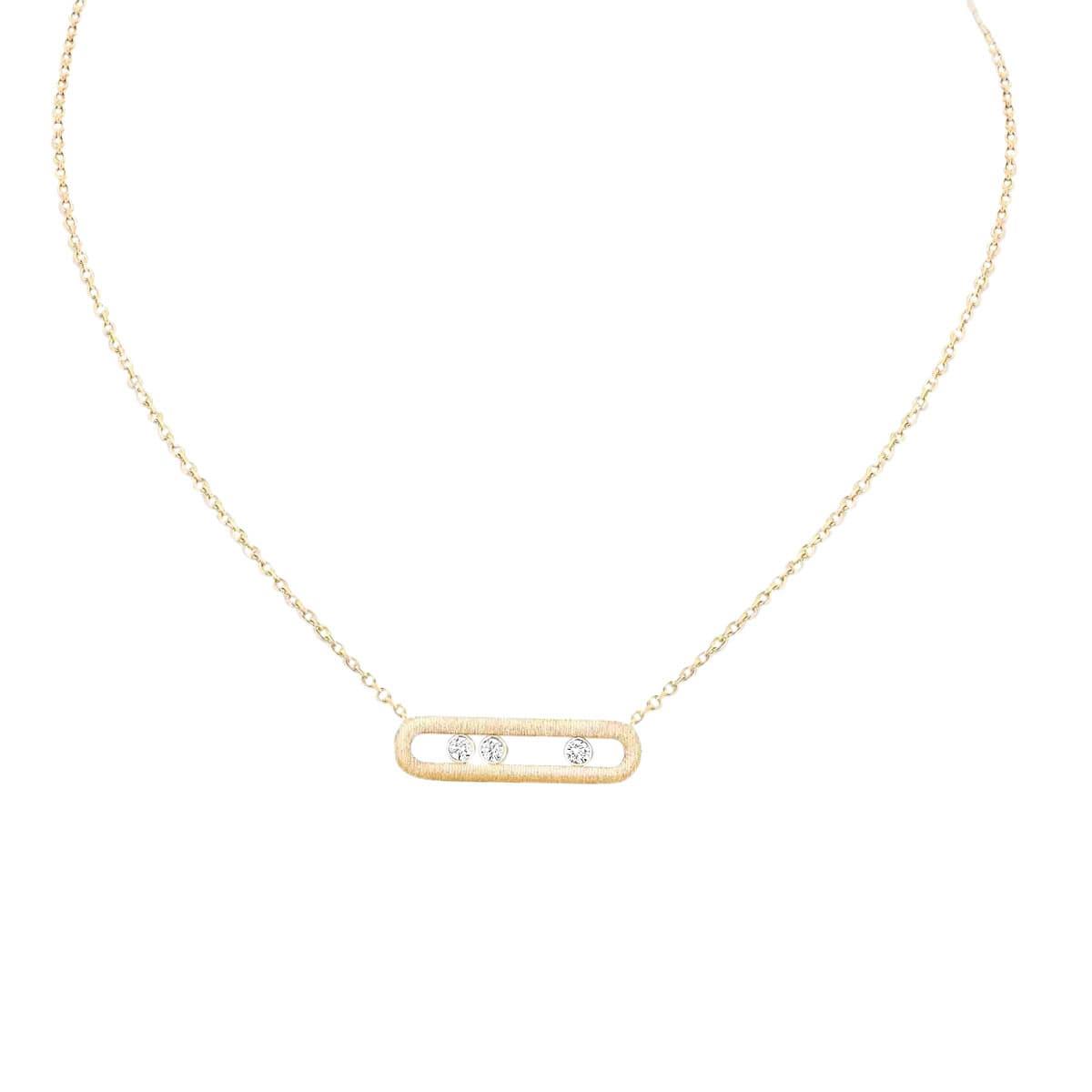 Messika Move Classique 18k Yellow Gold Diamond Cisele Pendant Necklace