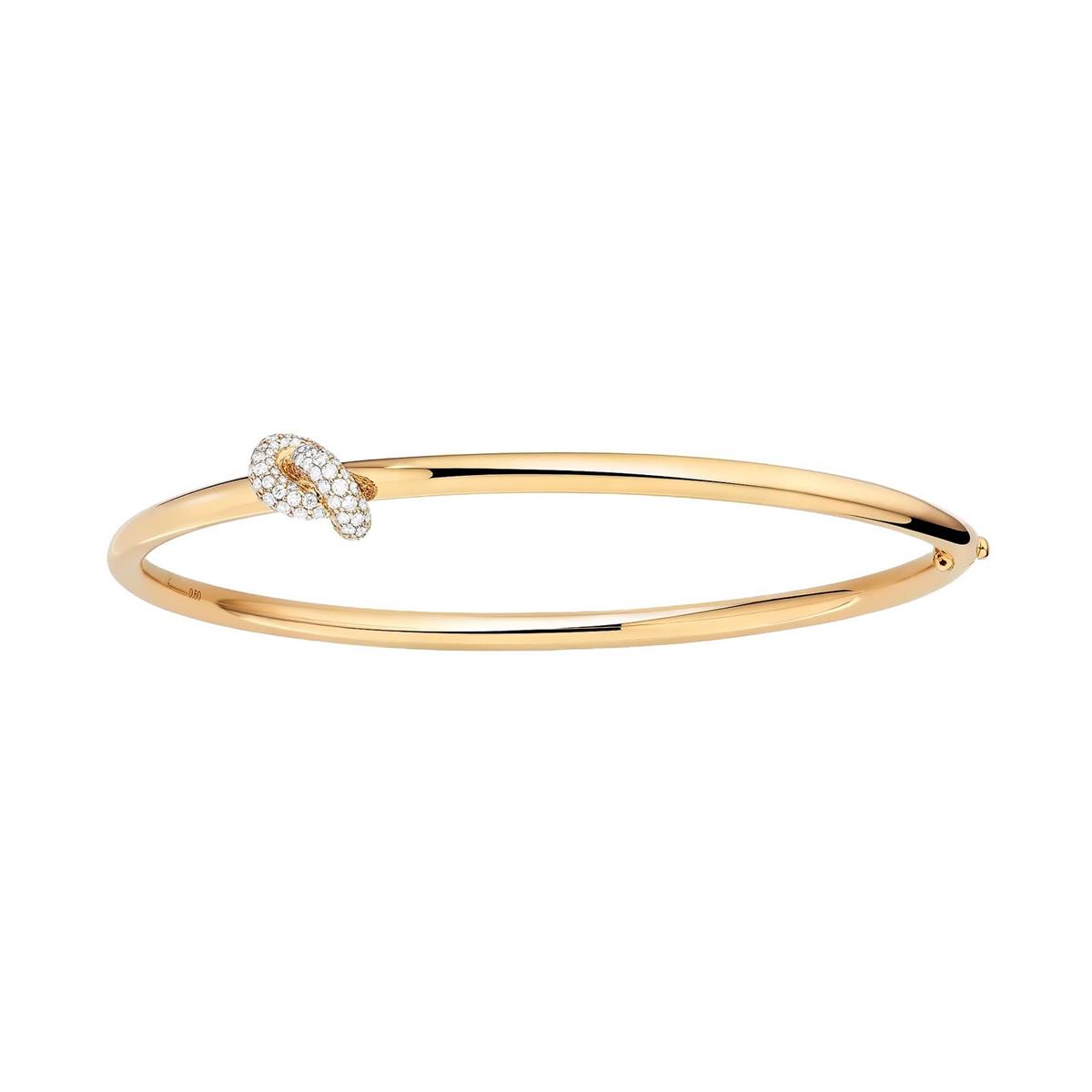 Engelbert Legacy Knot 18k Yellow Gold Diamond Bangle Bracelet