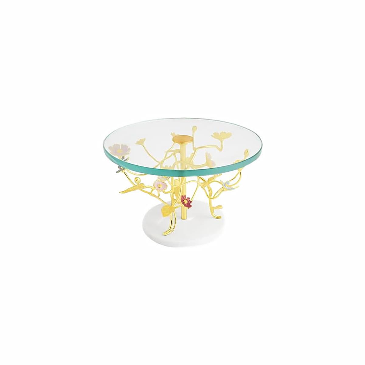Michael Aram Wildflowers Two Tone Enamel Glass Cake Stand