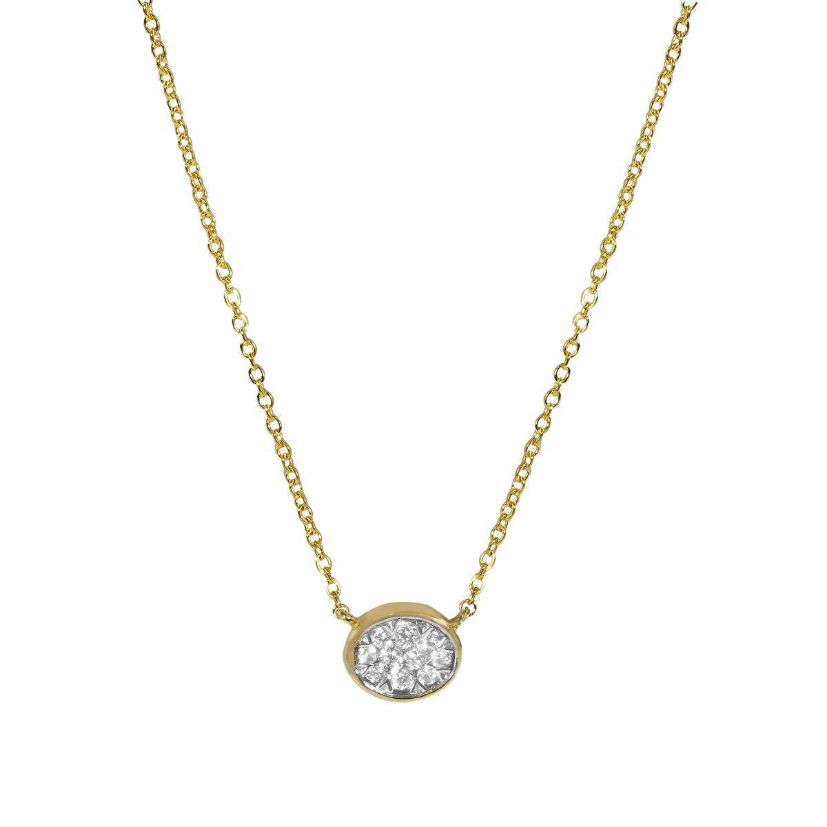London Collection 14k Two Tone Diamond Pendant Necklace