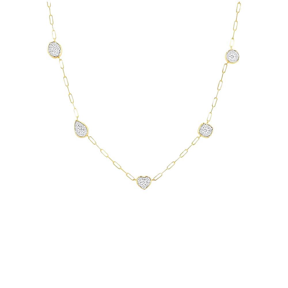 London Collection Mix Shape Diamond Station Necklace