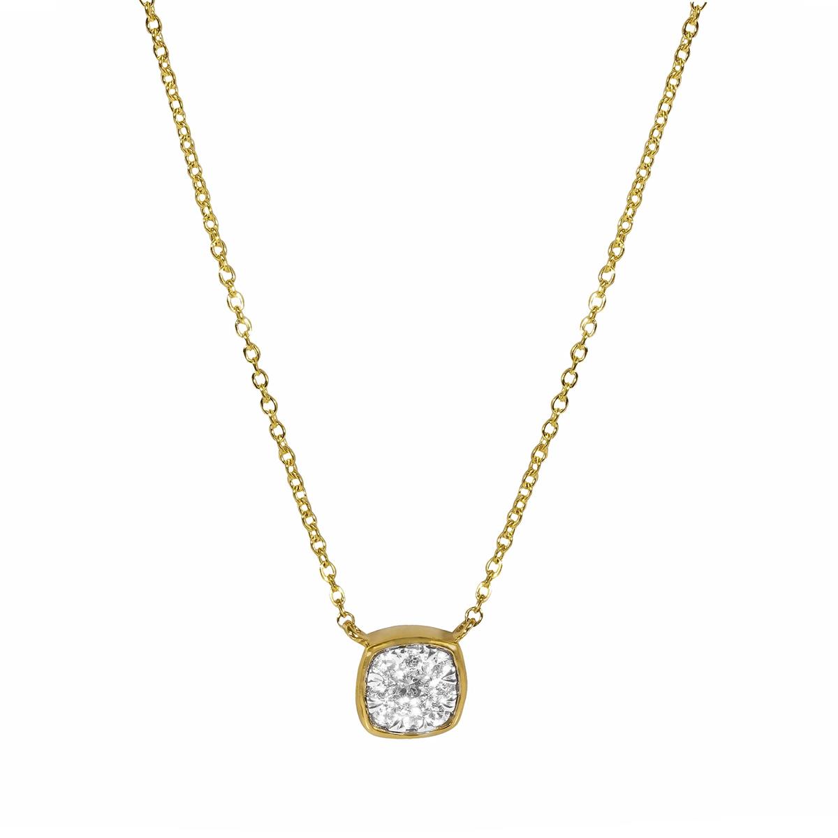 London Collection 14k Two Tone Diamond Pendant Necklace