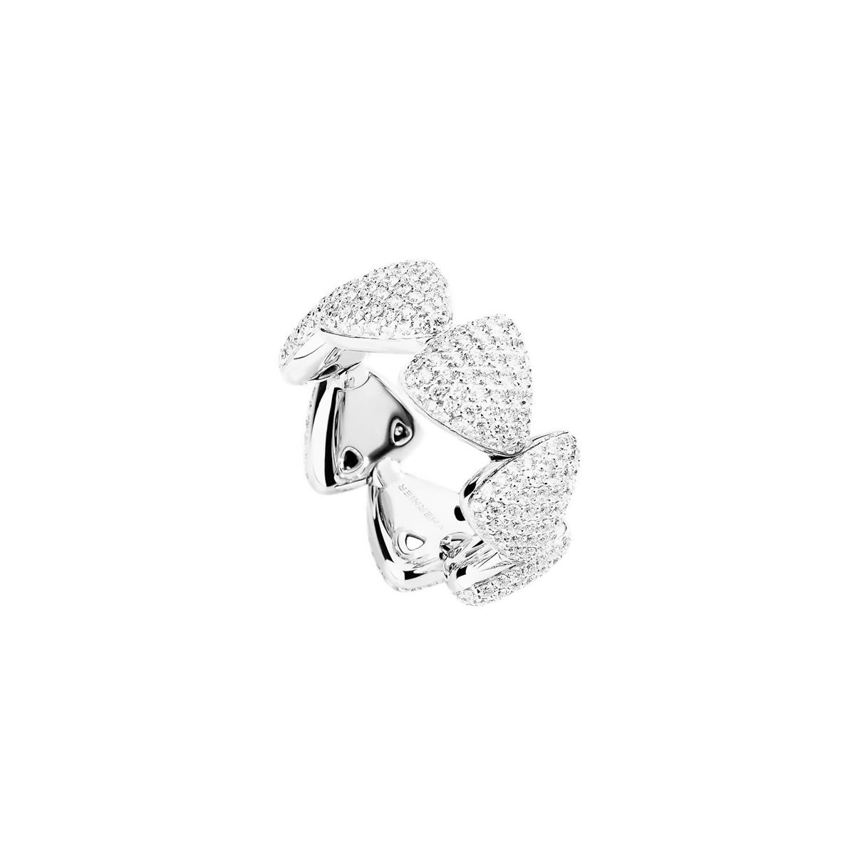 Vhernier Freccia 18k White Gold Diamond Mini Full Pave Band Ring