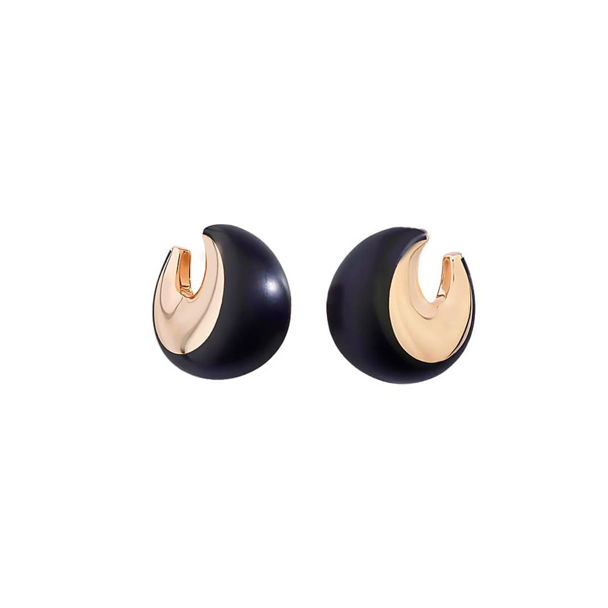 Vhernier Pirouette Rose Gold and Jet Earclips