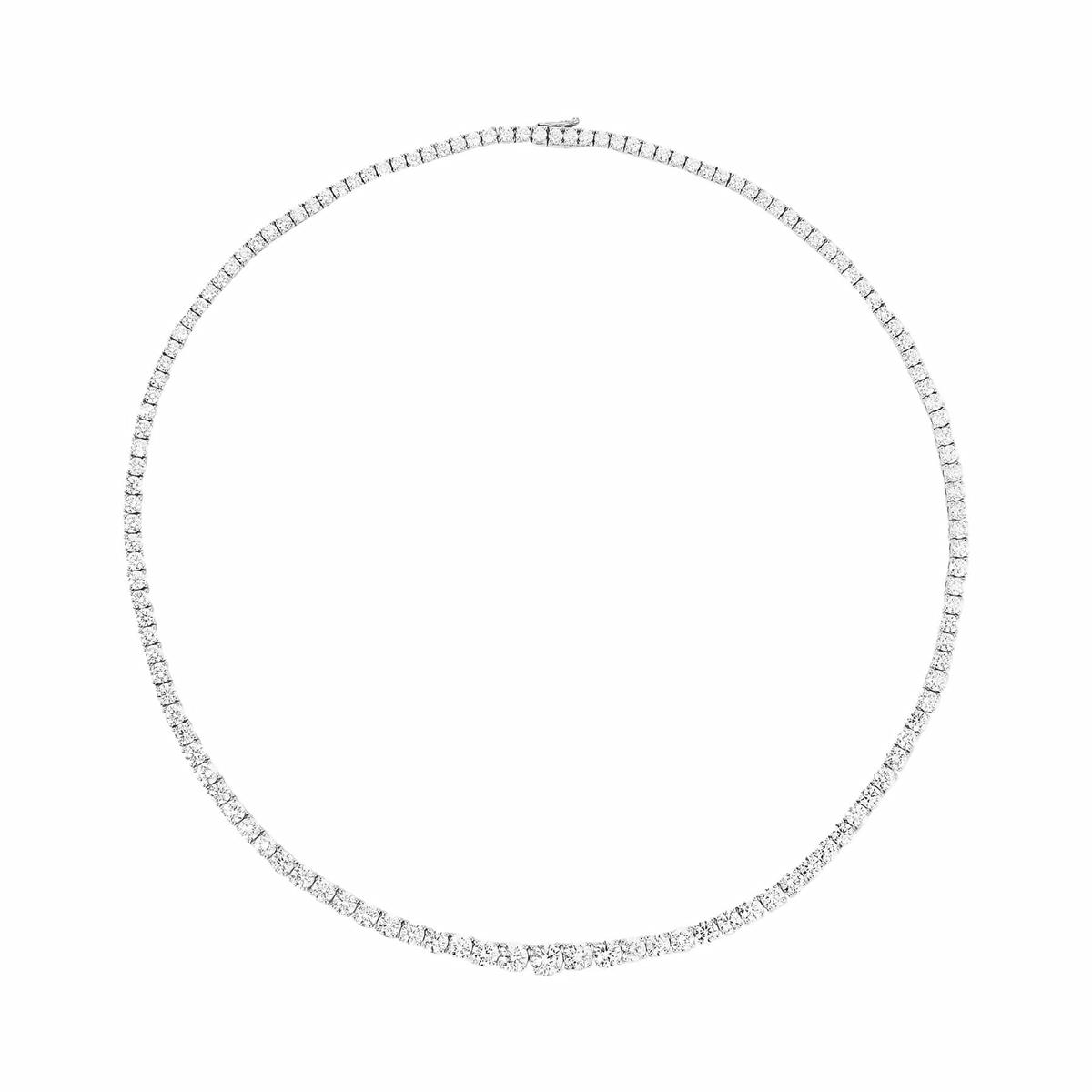 Anita Ko 18k White Gold Graduated Diamond Choker Necklace