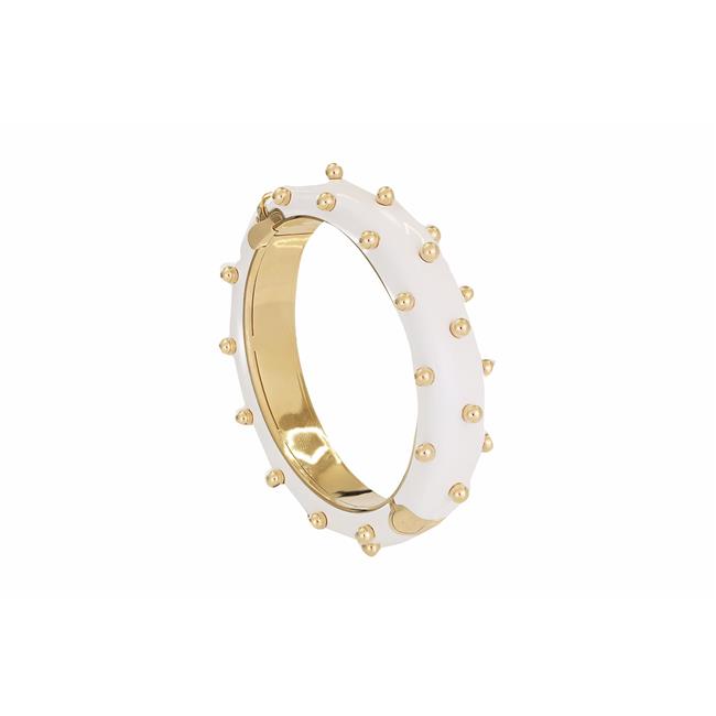 Verdura Taormina 18k Yellow Gold White Ceramic Bracelet