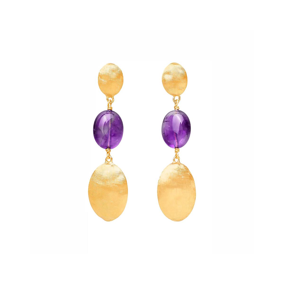 Marco Bicego Siviglia 18k Yellow Gold Amethyst Drop Earrings