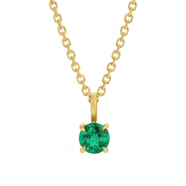 Anita Ko 18k Yellow Gold Emerald Pendant Necklace