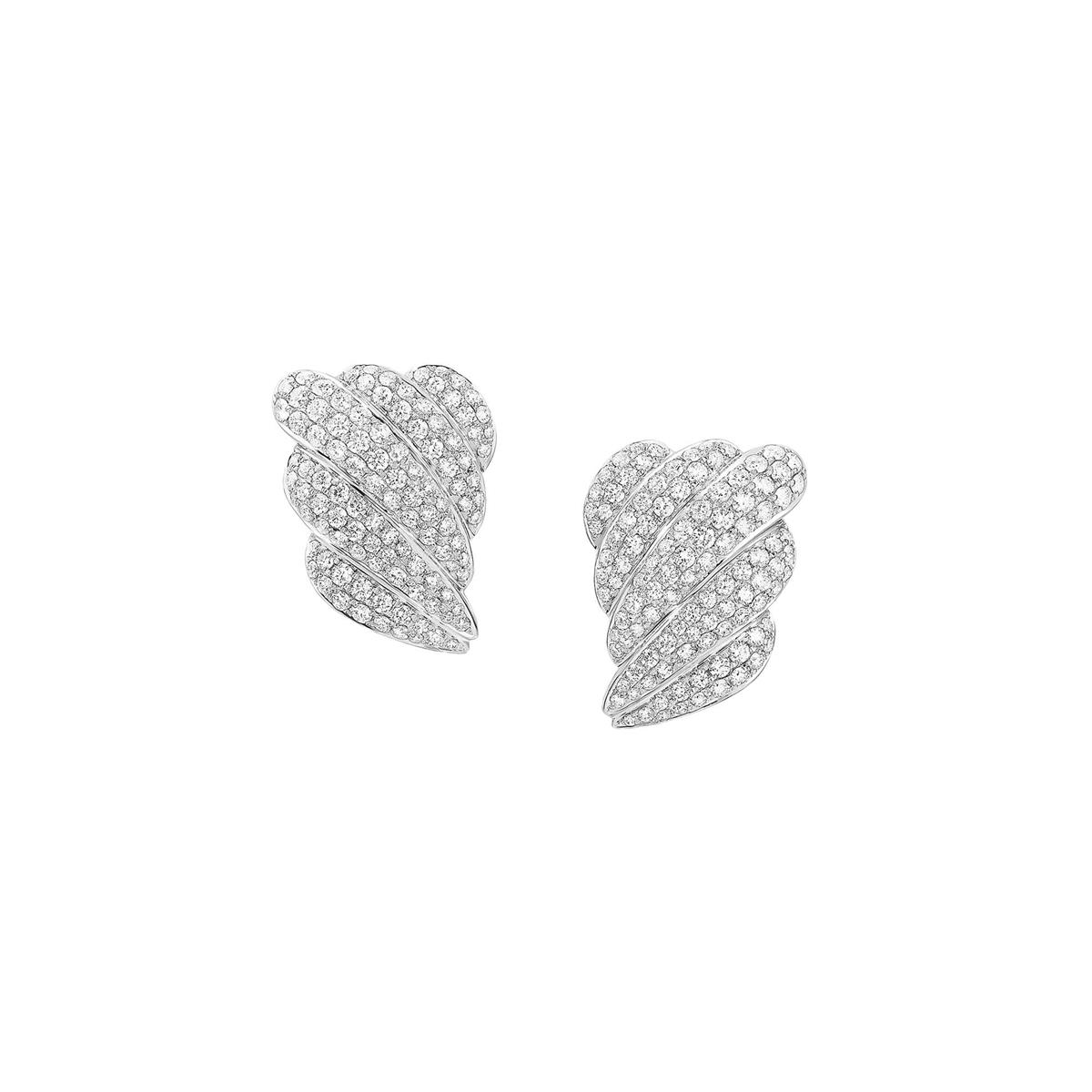 Anita Ko 18k White Gold Pave Diamond Small Croissant Earrings