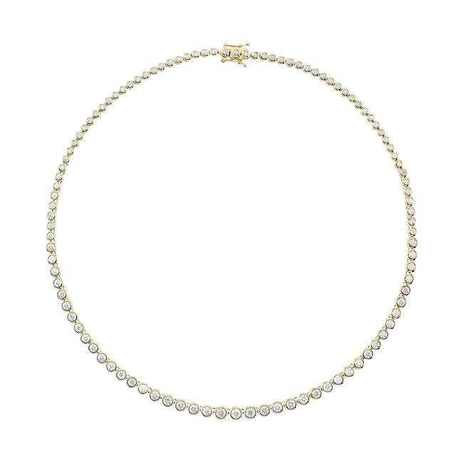 London Collection 14k yellow Gold Graduated Diamond Tennis Necklace