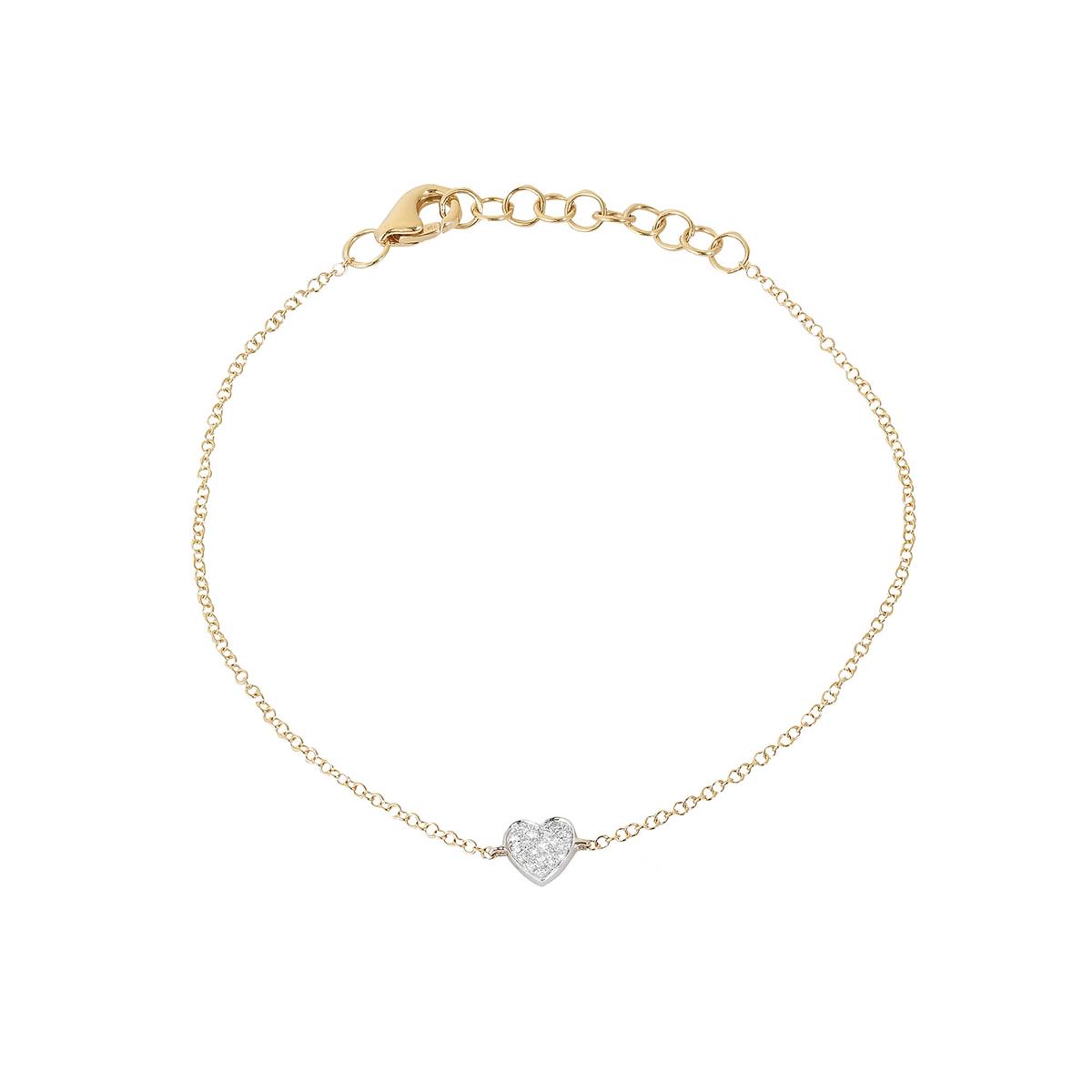 London Collection Two Tone Diamond Heart Bracelet