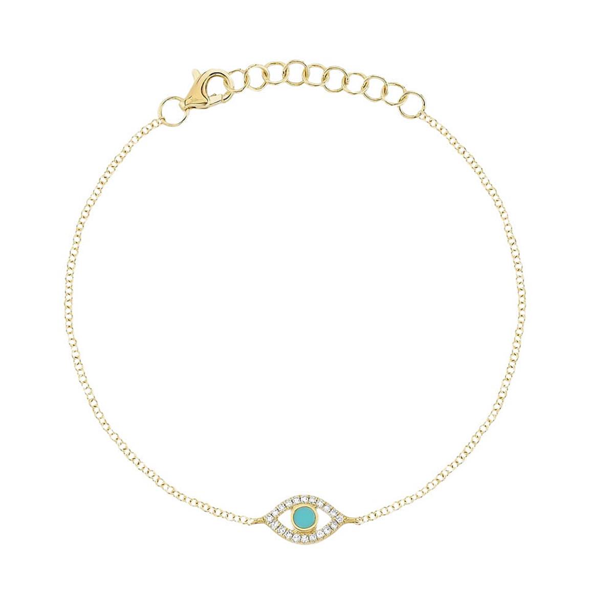 London Collection Diamond and Turquoise Evil Eye Bracelet
