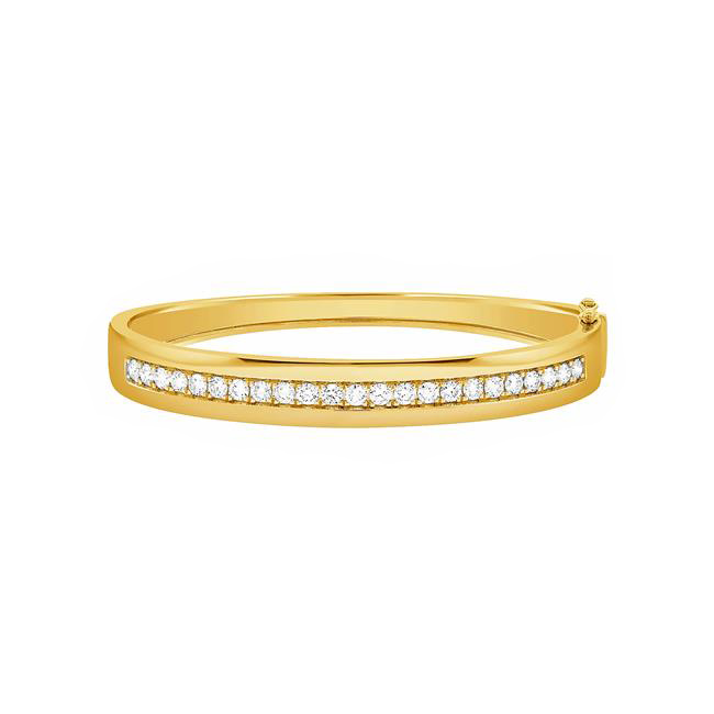 London Collection 14k Yellow Gold Diamond Line Channel Bracelet