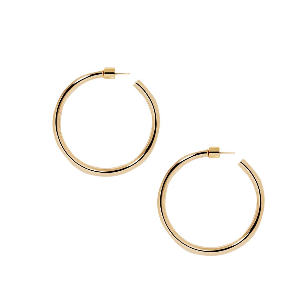 Jennifer Fisher Lilly Yellow Gold 1.5" Hoop Earrings