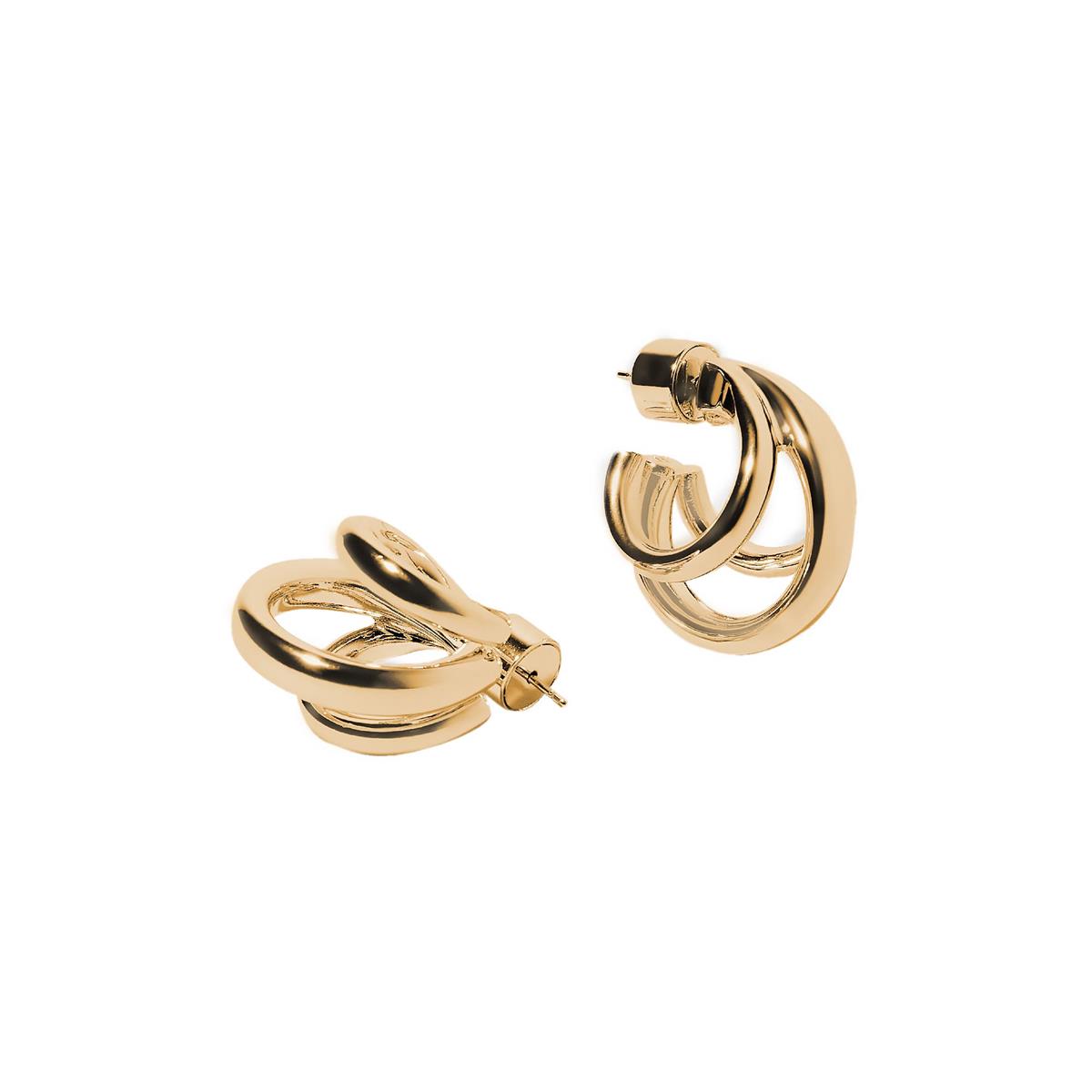 Jennifer Fisher Lilly Yellow Gold Triple Hoop Earrings