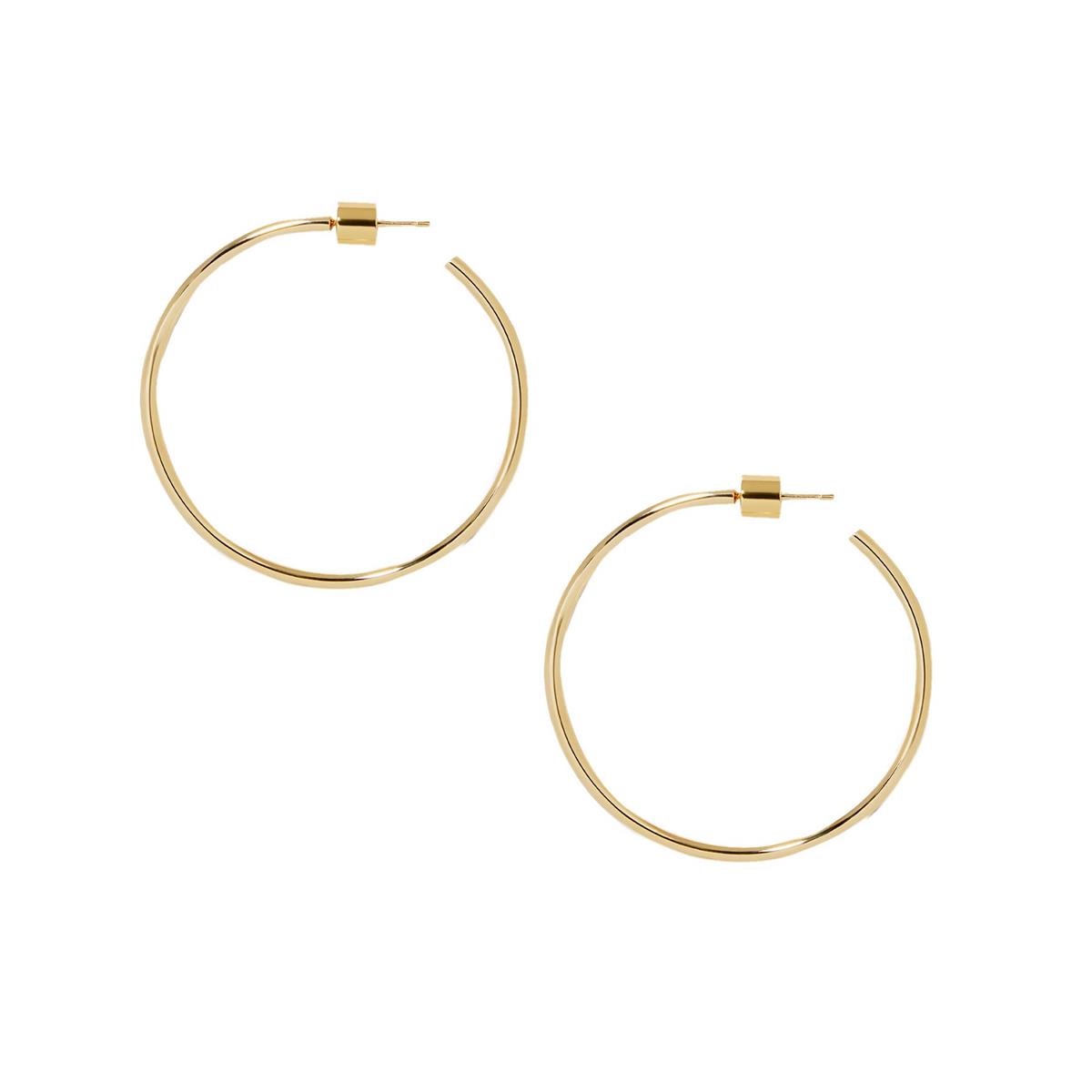 Jennifer Fisher Thread Yellow Gold 1.5" Hoop Earrings