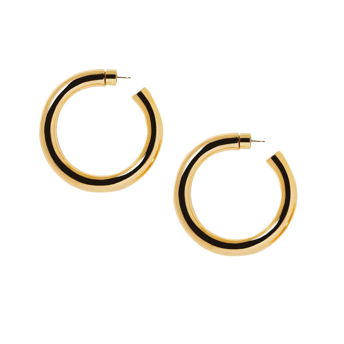 Jennifer Fisher Jamma Yellow Gold 1.5" Hoop Earrings