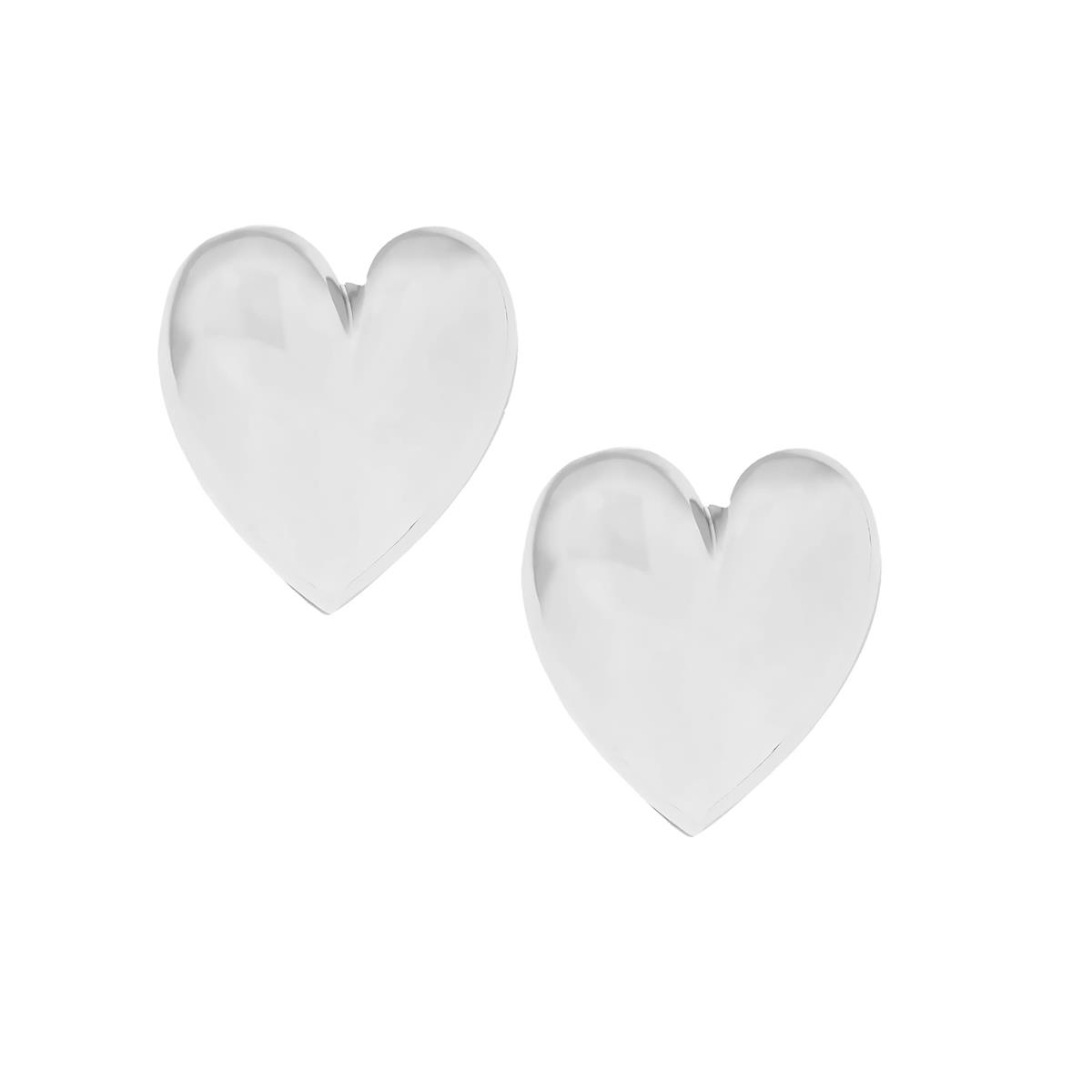 Jennifer Fisher Silver Large Puffy Heart Stud Earrings