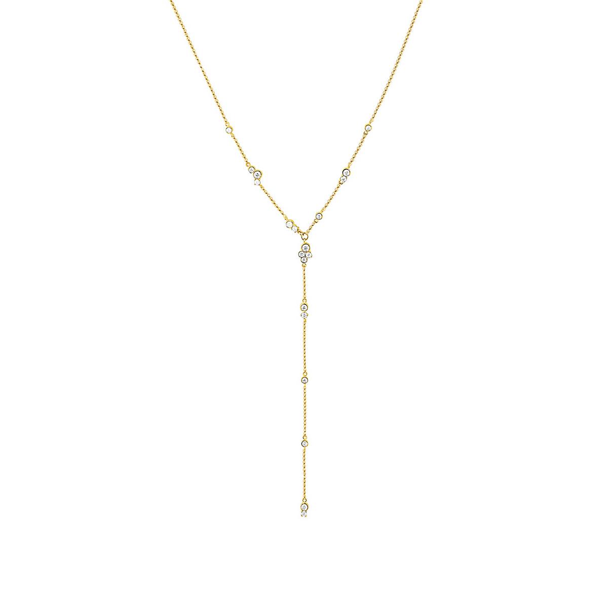 Isa Grutman Bubbles 18k Yellow Gold Diamond Lariat Necklace