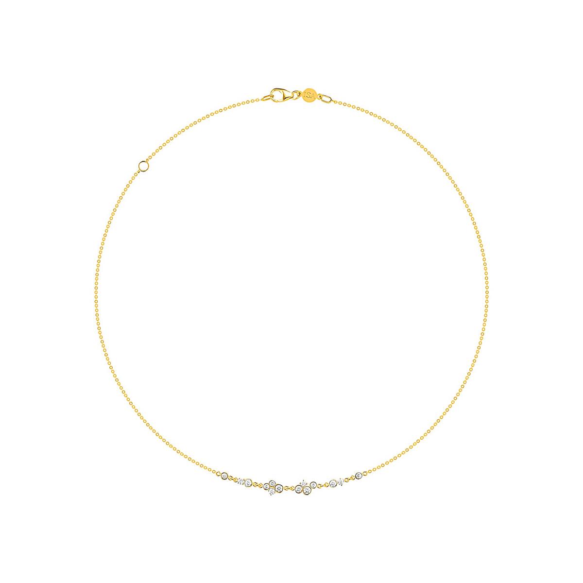 Isa Grutman Bubbles 18k Yellow Gold Diamond Chain Necklace