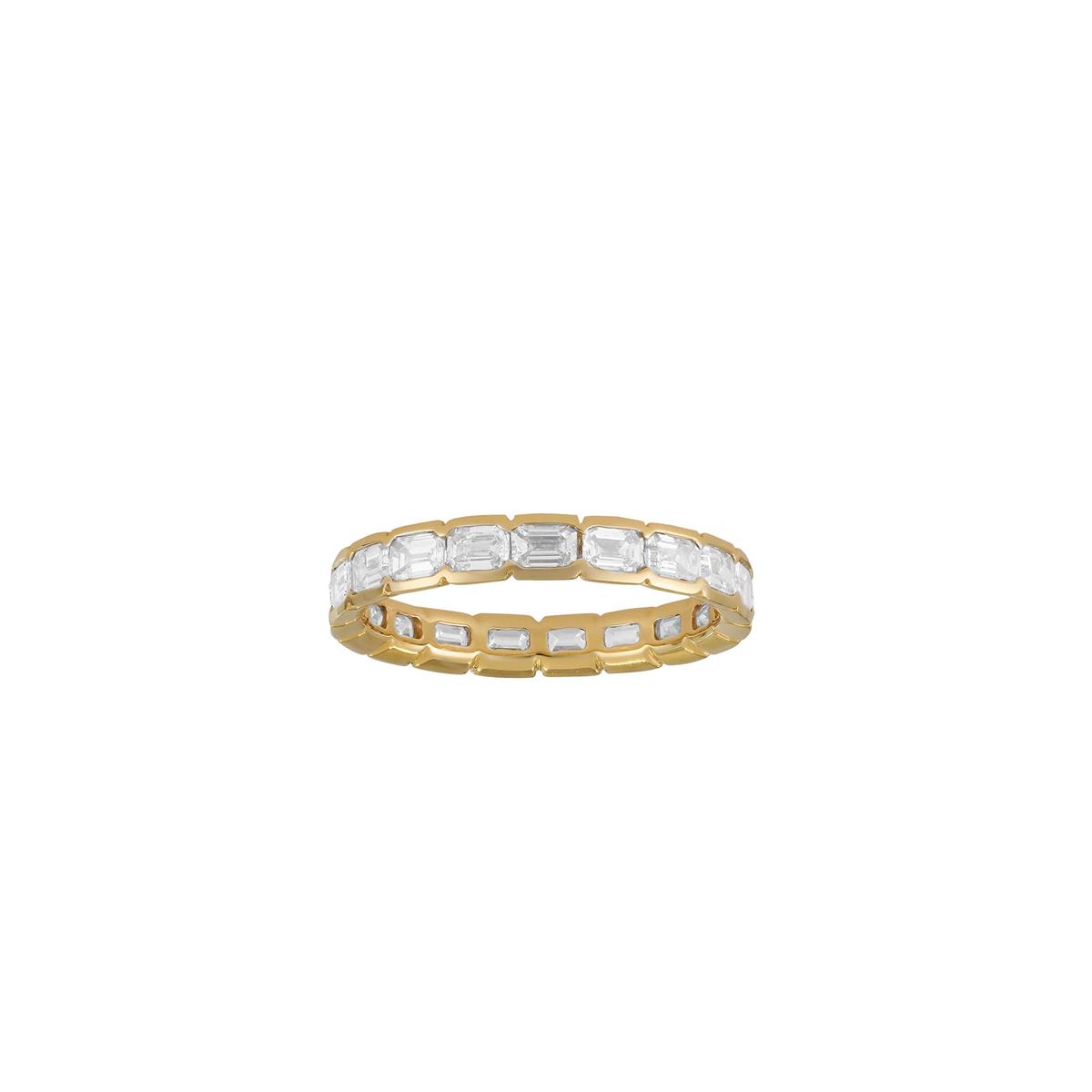 London Collection 18k Yellow Gold Diamond East-West Bezel Eternity Band