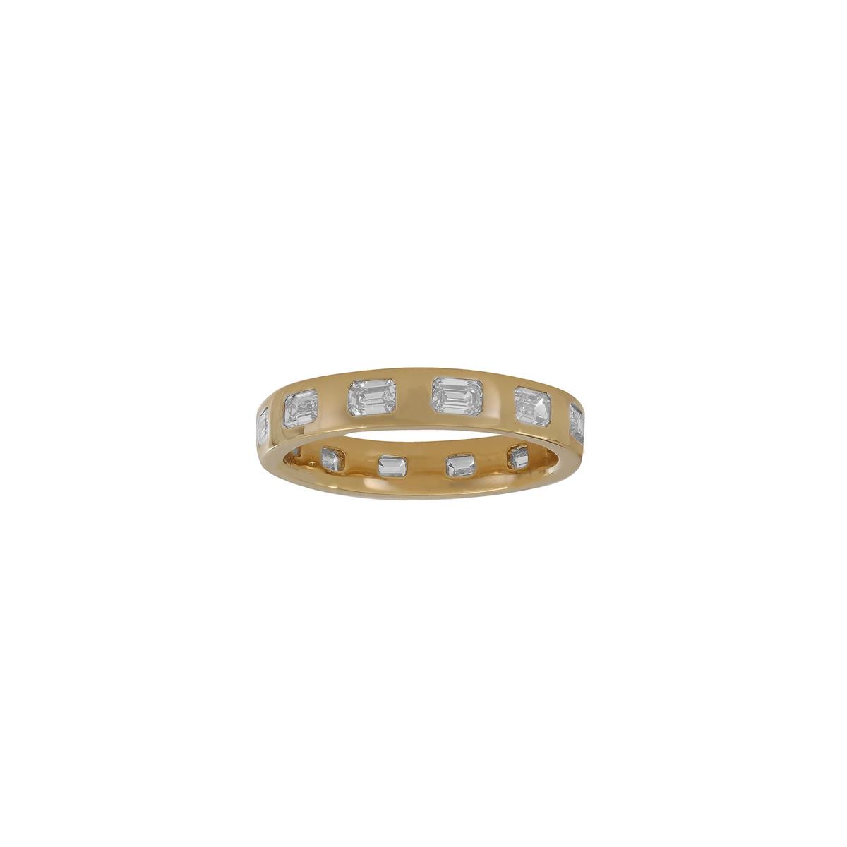 London Collection 14k Yellow Gold Diamond East-West Burnish Eternity Band