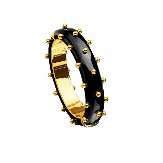 Verdura Taormina 18k Yellow Gold Black Ceramic Bracelet