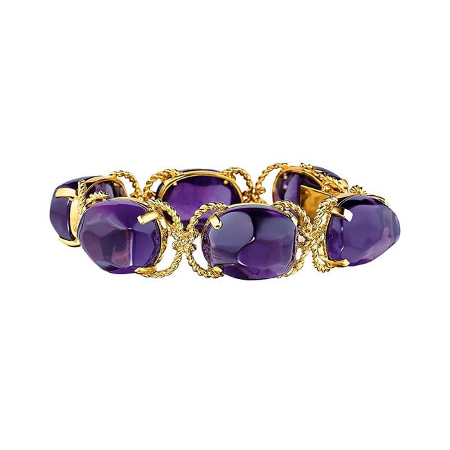 Verdura 18k Yellow Gold Amethyst Pebbles Bracelet