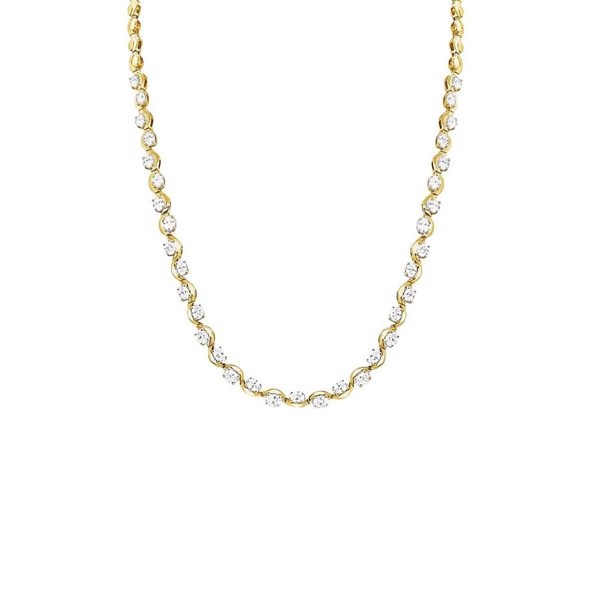 London Collection 14k Yellow Gold Diamond Swirl Necklace