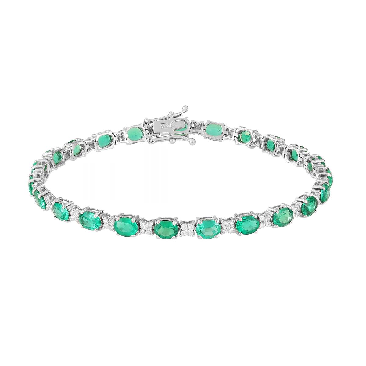 London Collection 18k White Gold Alternating Oval Bracelet