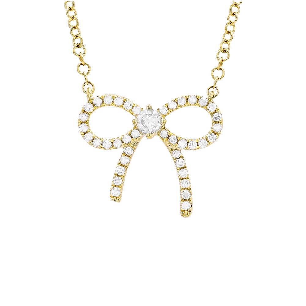 London Collection Diamond Bow Pendant Necklace