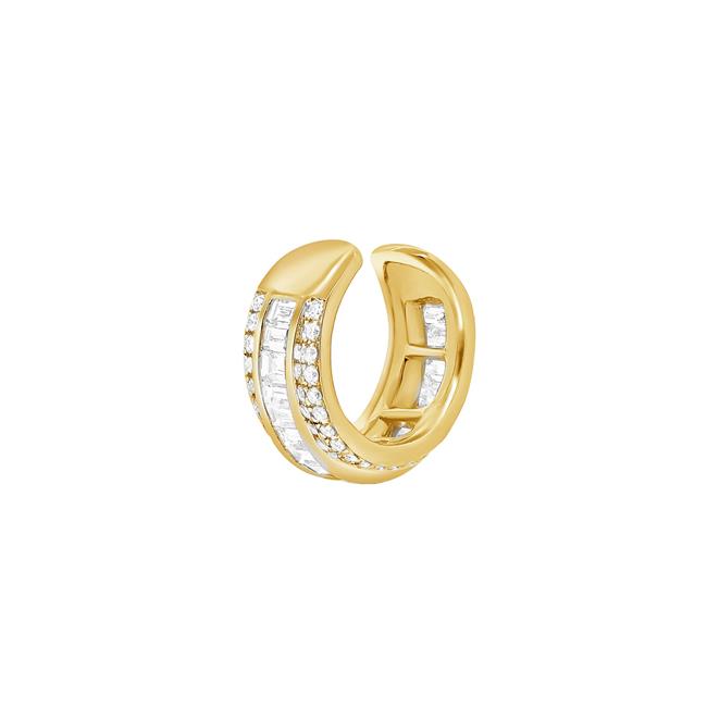 London Collection 14k Yellow Gold Mixed Shape Diamond Ear Cuff