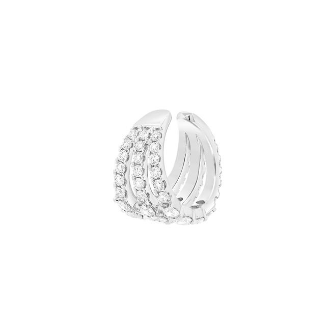 London Collection 14k White Gold Diamond 3 Row Ear Cuff