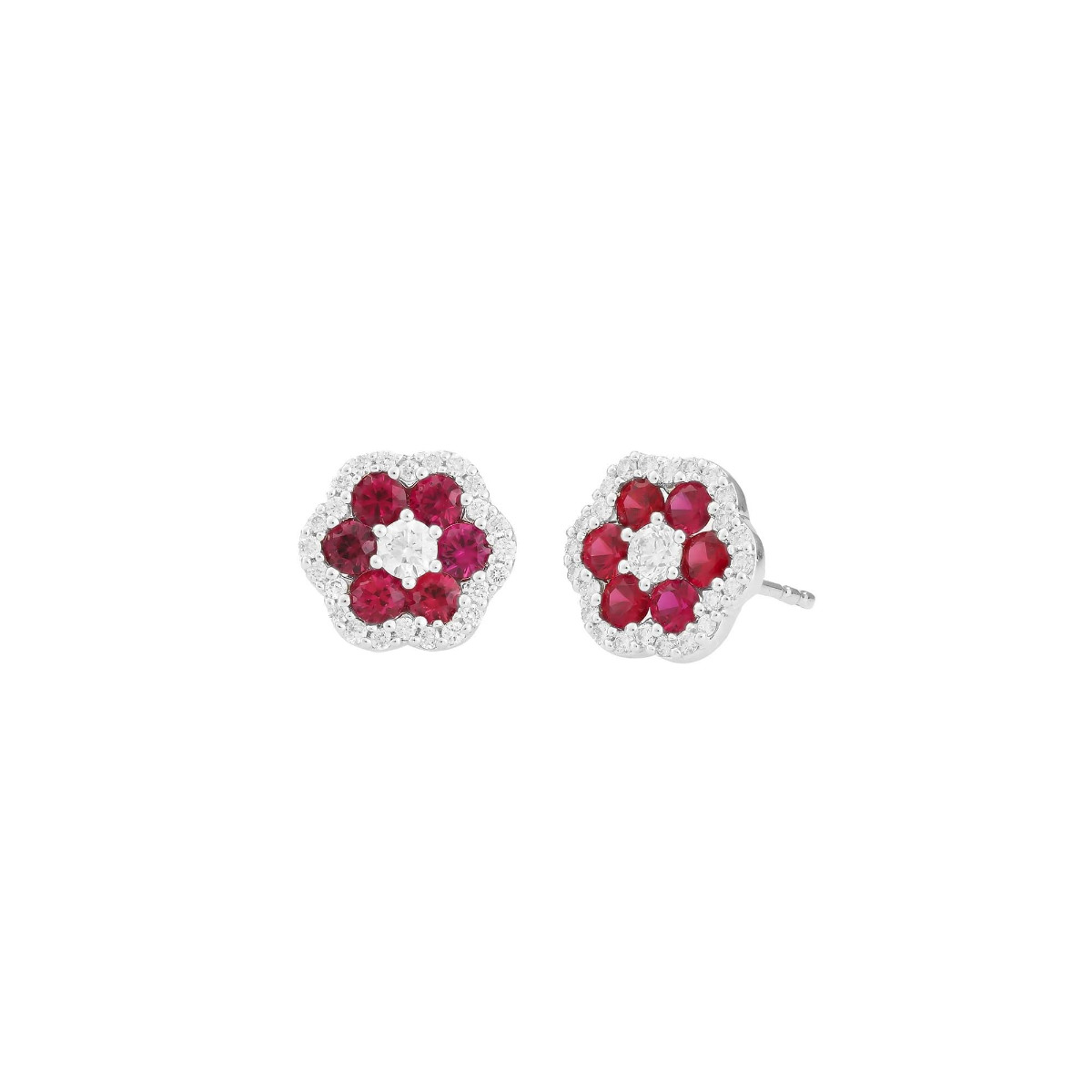 London Collection 18k Diamond and Ruby Stud Earrings