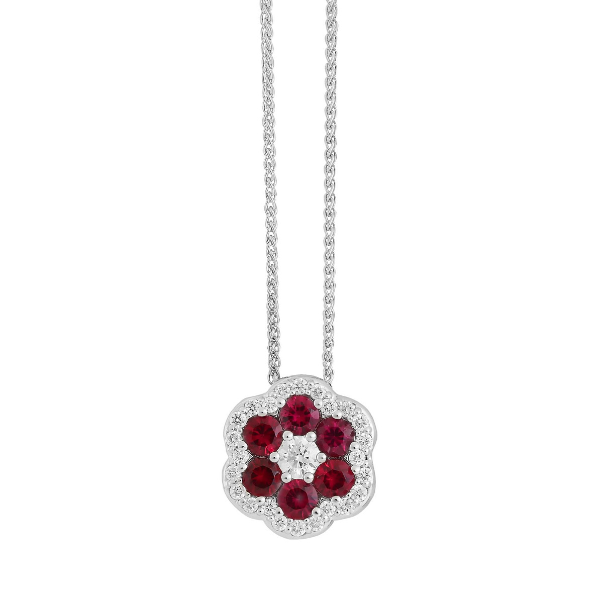 London Collection 18k Diamond and Ruby Necklace