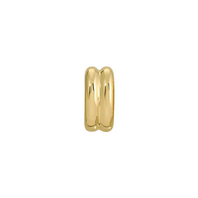 London Collection 14k Yellow Gold Double Oval Single Ear Cuff