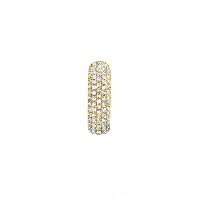 London Collection 14k Yellow Gold Five Row Pave Single Ear Cuff