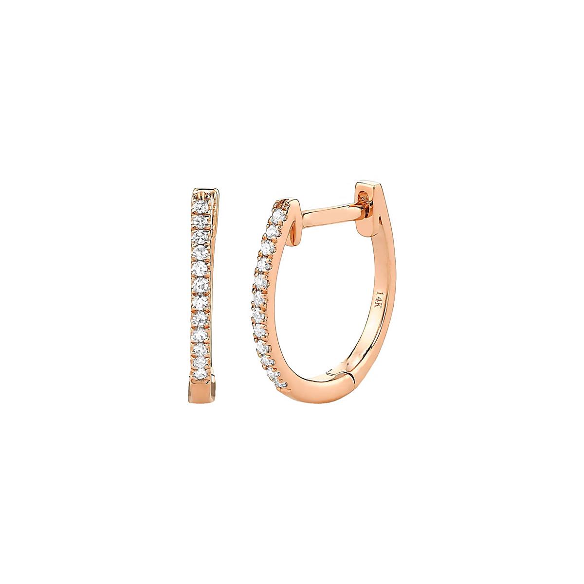 London Collection 14k Gold Diamond Huggie Earrings