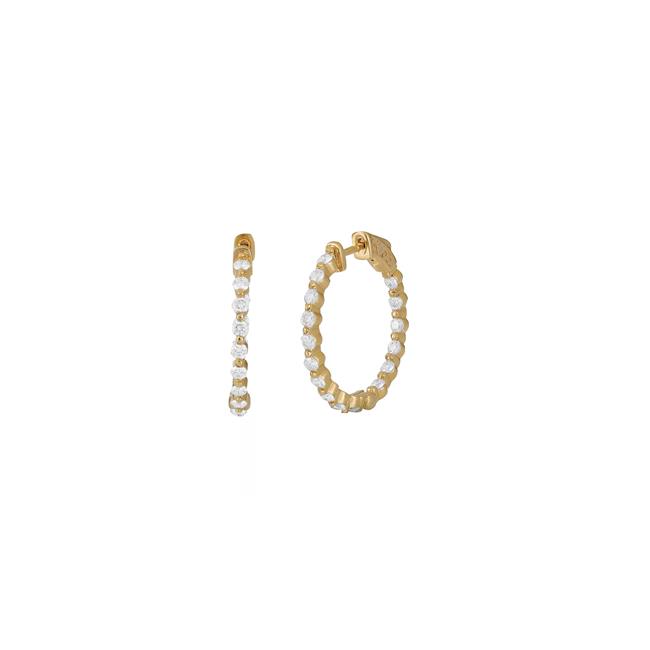 London Collection 18k Yellow Gold Diamond 26mm Hoop Earrings