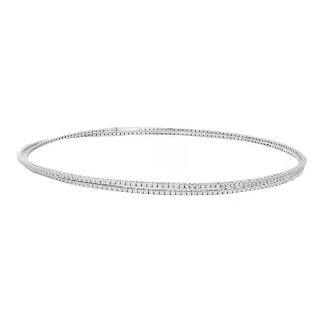 London Collection 18k White Gold Diamond Wrap Choker Necklace