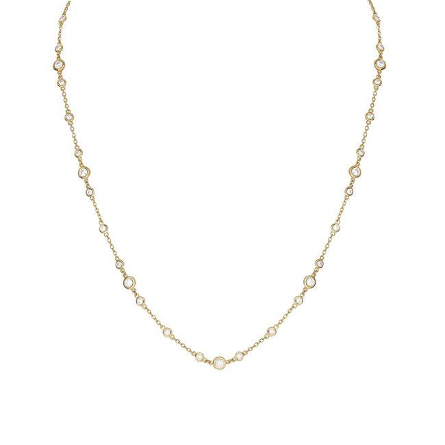 London Collection 18k Yellow Gold 37 Diamond Station Necklace