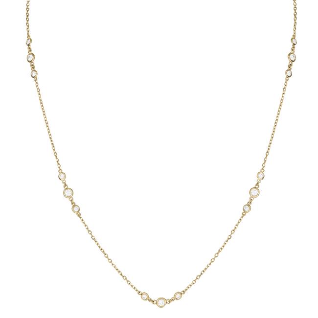 London Collection 18k Yellow Gold 21 Diamond Station Necklace