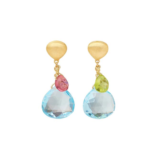 Marco Bicego Paradise 18k Yellow Gold Mixed Gemstone Earrings