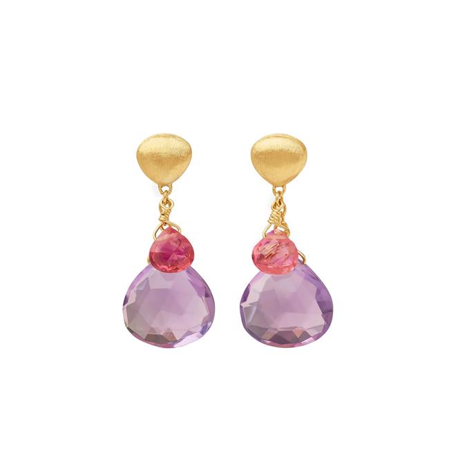 Marco Bicego Paradise Alta 18k Yellow Gold Mixed Gemstone Earrings