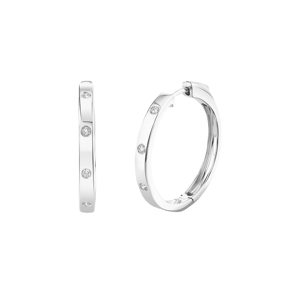 London Collection 14k Gold Diamond Small Hoop Earrings