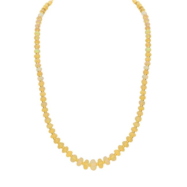 Goshwara Beyond 18k Yellow Gold Opal Bead and Gold Rondelle Necklace