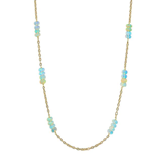 Goshwara Beyond 18k Yellow Gold Whitish Opal Bead Necklace